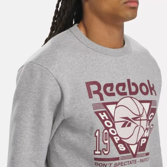 Hoodies & Sweatshirts^Reebok Basketball Seasonal Crew Sweatshirt MediumGreyHeather