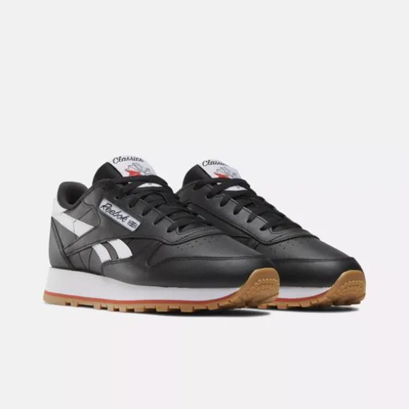 Classics^Reebok Classic Leather Shoes Black/White/Brick