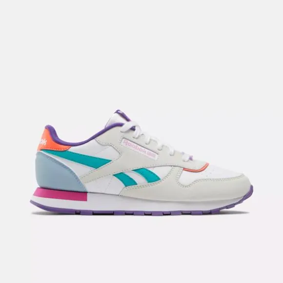 Big Kids' Shoes (sizes 3.5-7) | Big Kids' Shoes (sizes 3.5-7)^Reebok Classic Leather Shoes - Grade School BarelyGrey/DynamicPurple/BoldPink