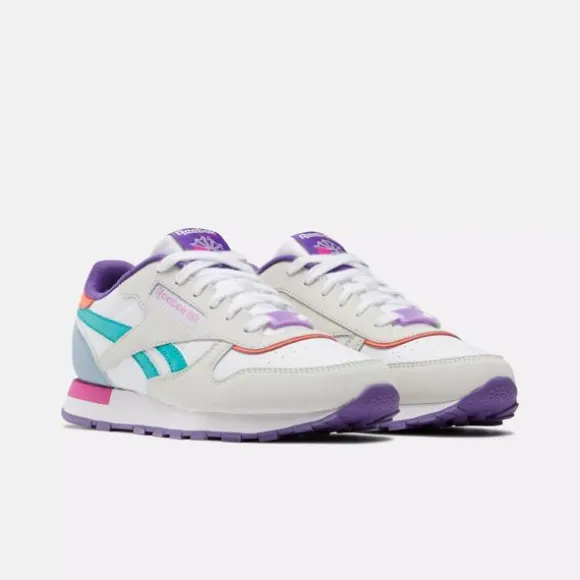 Big Kids' Shoes (sizes 3.5-7) | Big Kids' Shoes (sizes 3.5-7)^Reebok Classic Leather Shoes - Grade School BarelyGrey/DynamicPurple/BoldPink