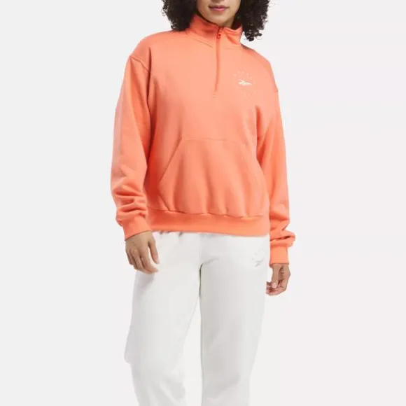 Jackets | Hoodies & Sweatshirts^Reebok ID Energy Fleece Midlayer Top SuperchargedCoral
