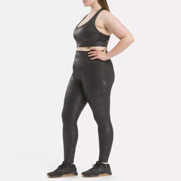Plus Size (1x-4x) | Sports Bras^Reebok Lux Faux Leather Strappy Bra (Plus Size) Black