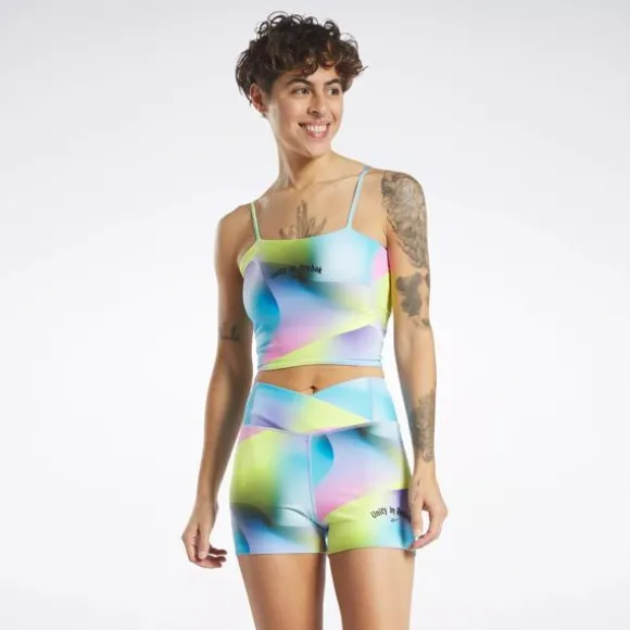Tops & T-shirts | Tops & T-shirts^Reebok Pride Allover Print Bra Top AcidYellow