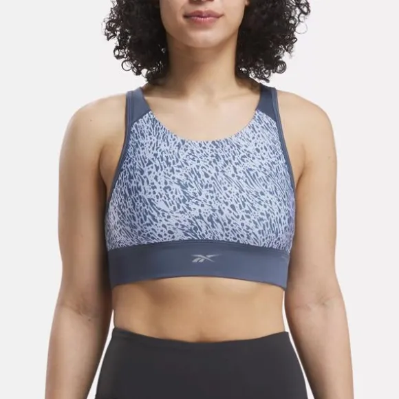 Sports Bras^Reebok Printed Running Bra EastCoastBlue