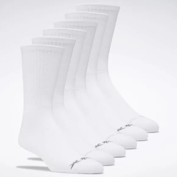 Socks^Reebok Basic Crew Socks 6 Pairs White
