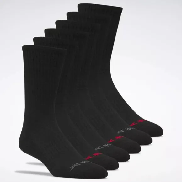 Socks^Reebok Basic Crew Socks 6 Pairs Black