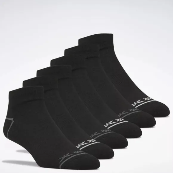 Socks^Reebok Basic Quarter Socks 6 Pairs Black