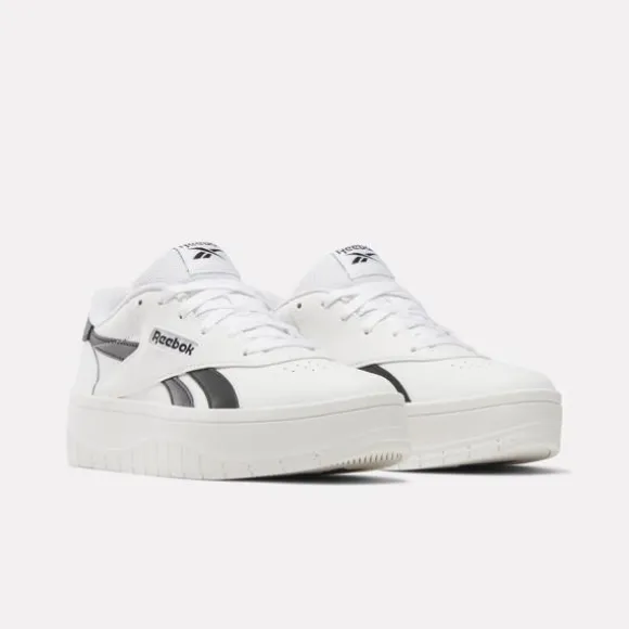 Trending: Platform Shoes | Shoes Under $100^Reebok Court Advance Surge Shoes White/White/Black