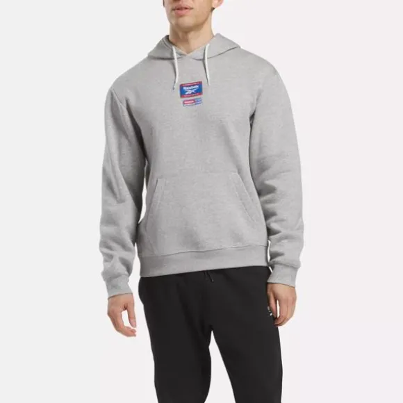 Hoodies & Sweatshirts^Reebok Identity Badge Hoodie MediumGreyHeather