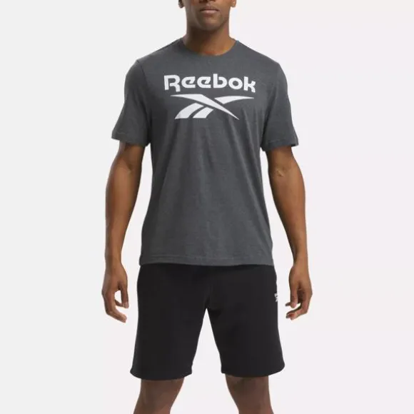 Tops & T-shirts^Reebok Identity Big Stacked Logo T-Shirt DarkGreyHeather
