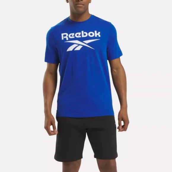 Tops & T-shirts^Reebok Identity Big Stacked Logo T-Shirt Black/BoundlessBlue