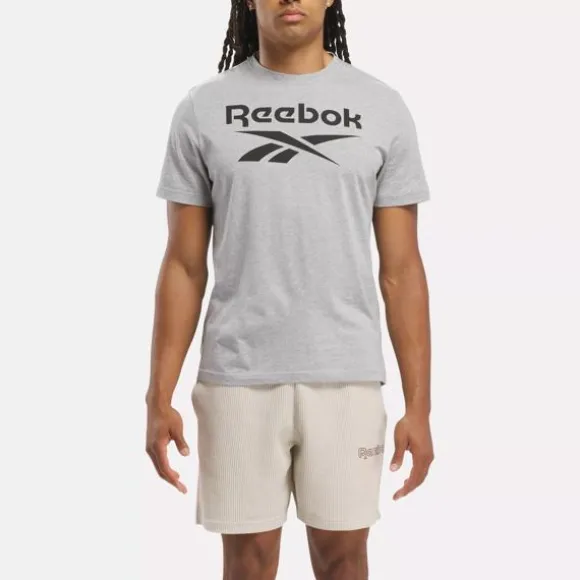 Tops & T-shirts^Reebok Identity Big Stacked Logo T-Shirt MediumGreyHeather