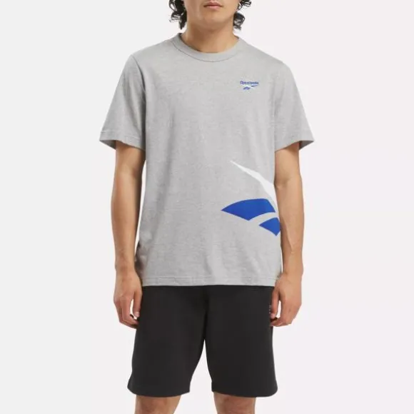 Tops & T-shirts^Reebok Identity Cross Check T-Shirt MediumGreyHeather