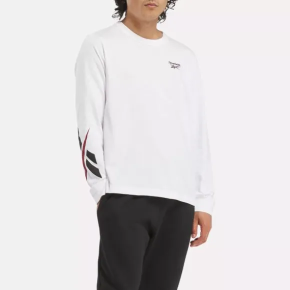 Tops & T-shirts^Reebok Identity Crosscheck Long Sleeve T-Shirt White