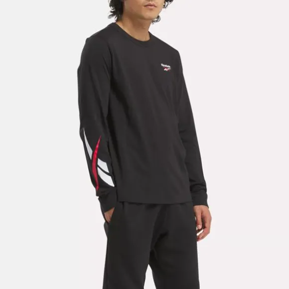 Tops & T-shirts^Reebok Identity Crosscheck Long Sleeve T-Shirt Black