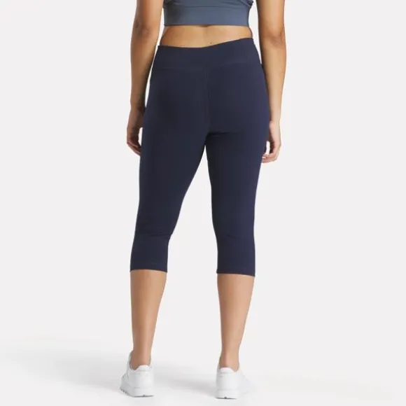 reebok_identity_small_logo_cotton_leggings_plus_size_2.webp Plus Size (1x-4x) | Leggings & Tights^Reebok Identity Small Logo Cotton Leggings (Plus Size) VectorNavy