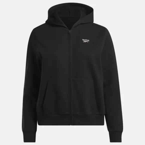 Hoodies & Sweatshirts^Reebok Identity Small Logo Fleece Full-Zip Sweatshirt (Plus Size) Black