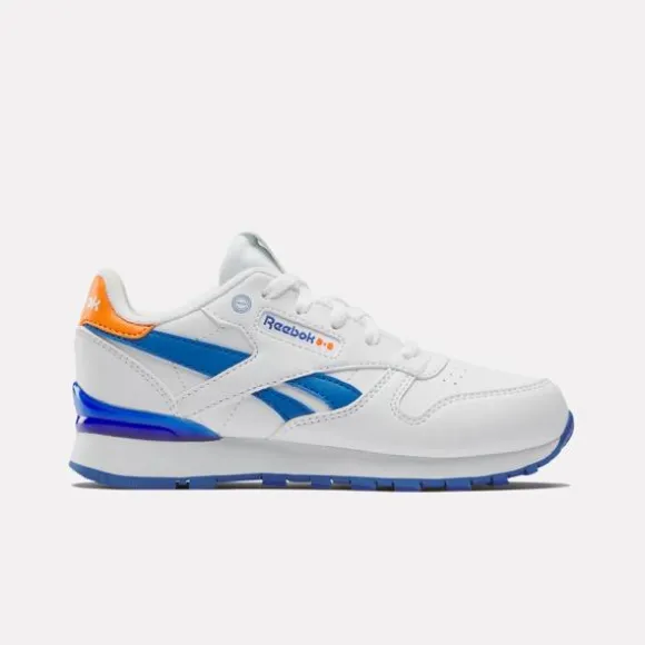 Little Kids' Shoes (sizes 10.5k-3) | Little Kids' Shoes (sizes 10.5k-3)^Reebok x Blippi Classic Leather Step 'N' Flash Shoes - Preschool White/Blue/Orange