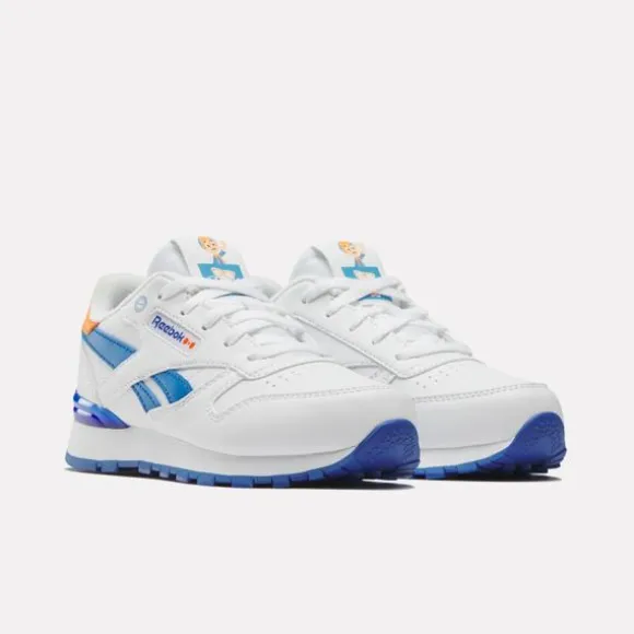 Little Kids' Shoes (sizes 10.5k-3) | Little Kids' Shoes (sizes 10.5k-3)^Reebok x Blippi Classic Leather Step 'N' Flash Shoes - Preschool White/Blue/Orange