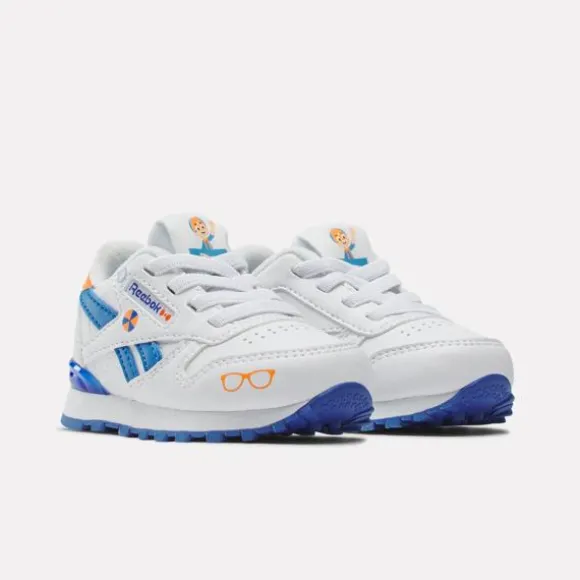 Baby & Toddler Shoes (sizes 1k-10k) | Baby & Toddler Shoes (sizes 1k -10k)^Reebok x Blippi Classic Leather Step 'N' Flash Shoes - Toddler White/Blue/Orange