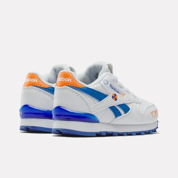 Baby & Toddler Shoes (sizes 1k-10k) | Baby & Toddler Shoes (sizes 1k -10k)^Reebok x Blippi Classic Leather Step 'N' Flash Shoes - Toddler White/Blue/Orange