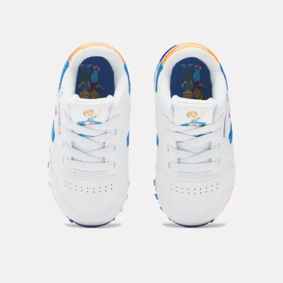 Baby & Toddler Shoes (sizes 1k-10k) | Baby & Toddler Shoes (sizes 1k -10k)^Reebok x Blippi Classic Leather Step 'N' Flash Shoes - Toddler White/Blue/Orange