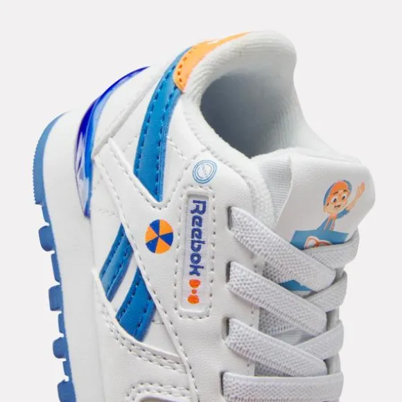 Baby & Toddler Shoes (sizes 1k-10k) | Baby & Toddler Shoes (sizes 1k -10k)^Reebok x Blippi Classic Leather Step 'N' Flash Shoes - Toddler White/Blue/Orange