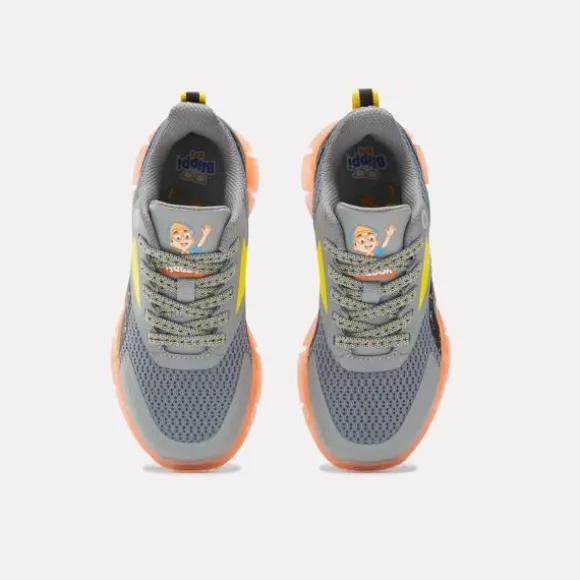 Little Kids' Shoes (sizes 10.5k-3) | Little Kids' Shoes (sizes 10.5k-3)^Reebok x Blippi Zig 'N' Glow Elastic Lace Shoes - Preschool Grey/Orange/Yellow