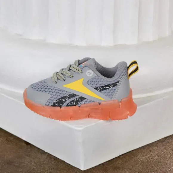 Baby & Toddler Shoes (sizes 1k-10k) | Baby & Toddler Shoes (sizes 1k -10k)^Reebok x Blippi Zig 'N' Glow Elastic Lace Shoes - Toddler Grey/Orange/Yellow