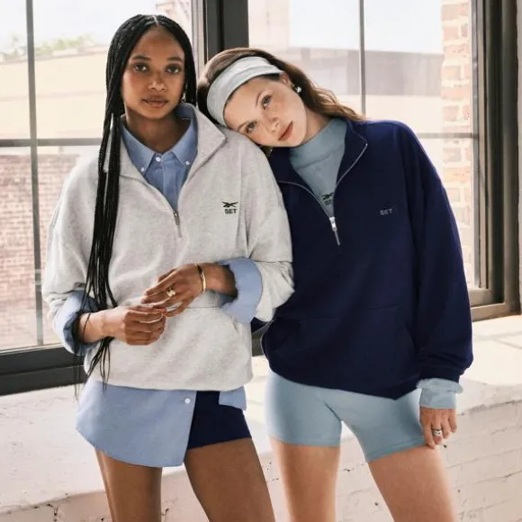 Hoodies & Sweatshirts | Trending: Matching Sets^Reebok x SET Classic Lightweight Quarter-Zip Sweatshirt Navy