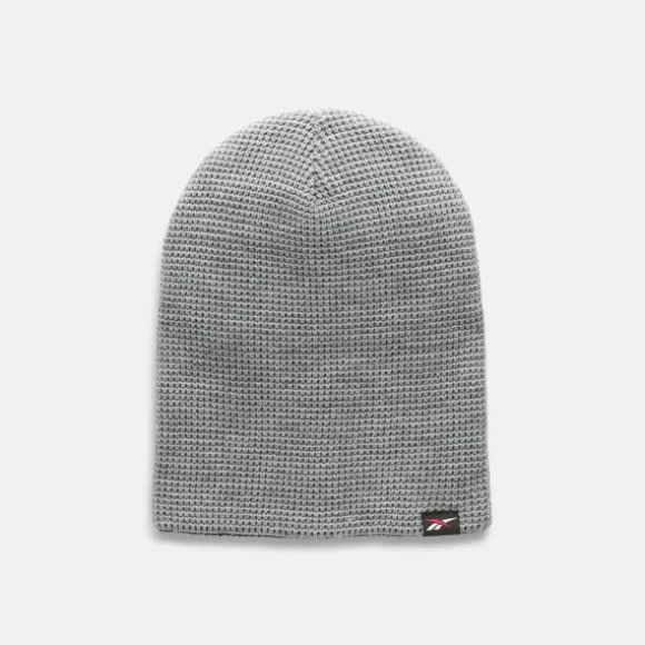 Hats & Gloves | Hats & Gloves^Reebok Reversible Slouchy Waffle Knit Hat Black/MediumGreyHeather