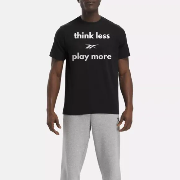 Tops & T-shirts | Tops & T-shirts^Reebok Think Less Play More T-Shirt Black/White