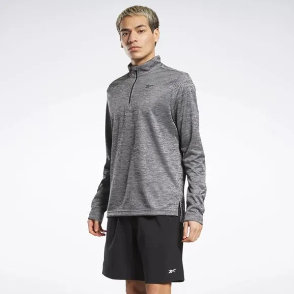 Hoodies & Sweatshirts^Reebok Workout Ready Quarter-Zip Top PureGrey3