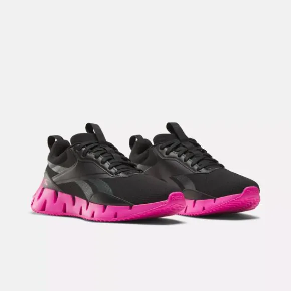 Shoes Under $100^Reebok Zig Dynamica STR Shoes CoreBlack/LaserPink/PureGrey