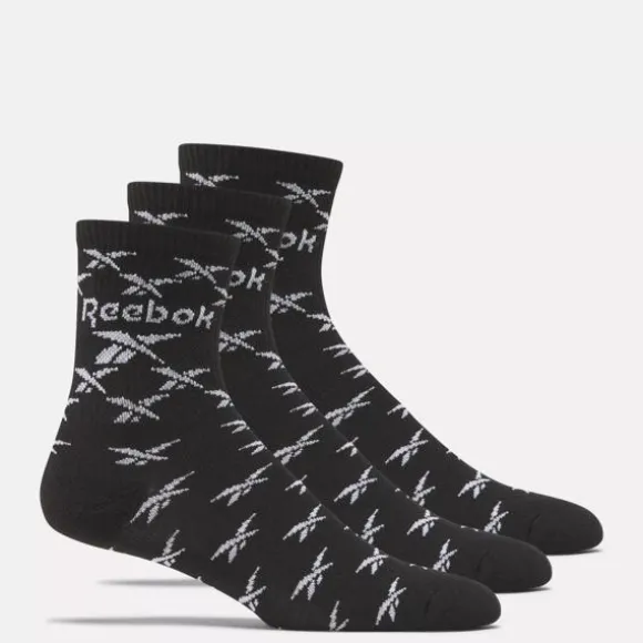 Socks | Socks^Reebok Zone Cushion Mid Crew Socks 3 Pairs Black